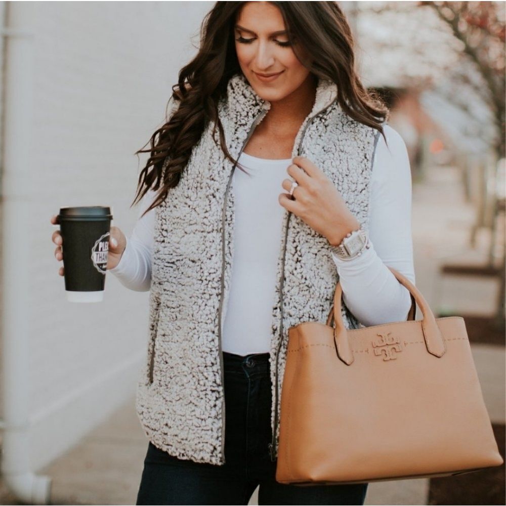 Thread and Supply teddy bear sherpa sleeveless vest